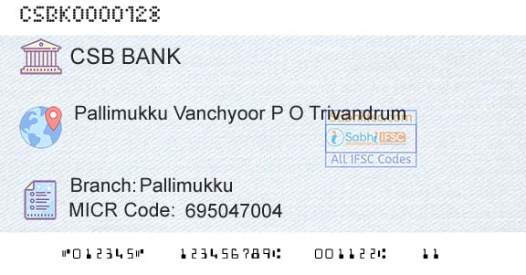 Csb Bank Limited PallimukkuBranch 