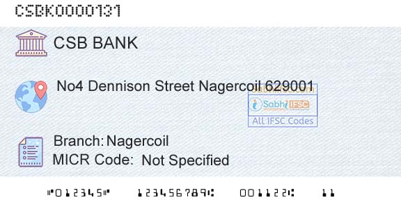 Csb Bank Limited NagercoilBranch 