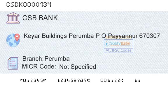 Csb Bank Limited PerumbaBranch 
