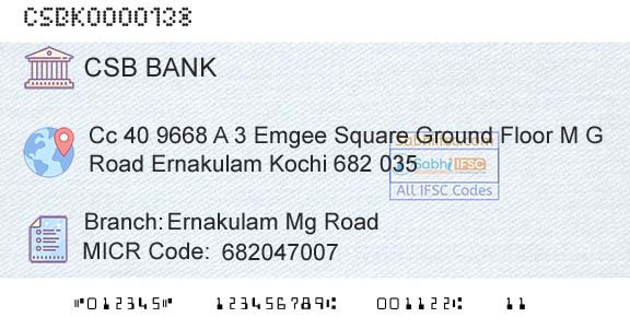 Csb Bank Limited Ernakulam Mg RoadBranch 