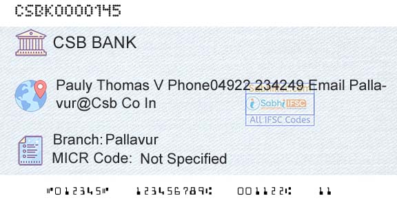 Csb Bank Limited PallavurBranch 