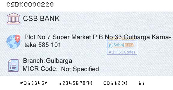 Csb Bank Limited GulbargaBranch 