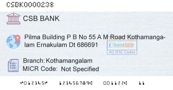 Csb Bank Limited KothamangalamBranch 
