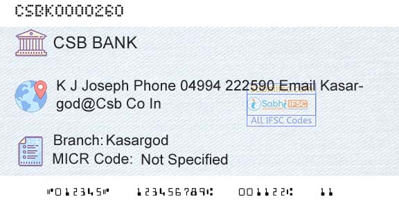 Csb Bank Limited KasargodBranch 