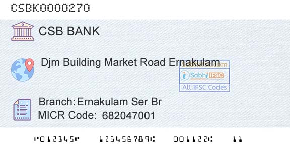 Csb Bank Limited Ernakulam Ser BrBranch 