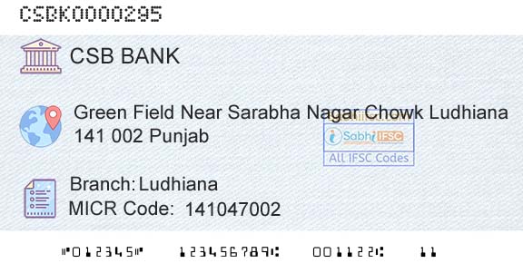 Csb Bank Limited LudhianaBranch 