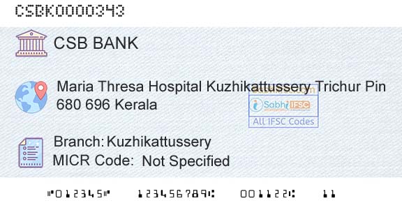 Csb Bank Limited KuzhikattusseryBranch 