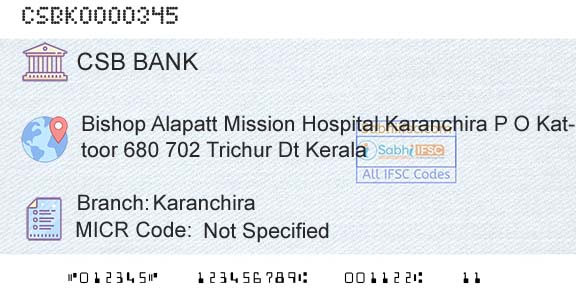 Csb Bank Limited KaranchiraBranch 