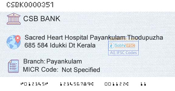 Csb Bank Limited PayankulamBranch 