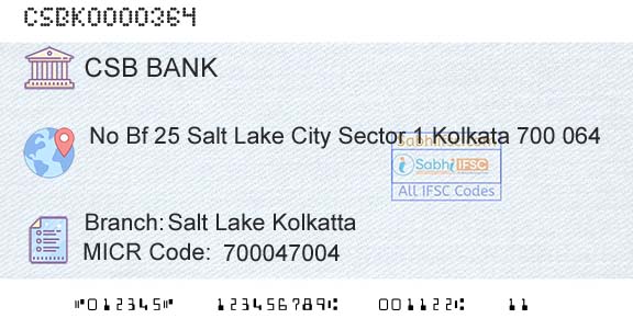 Csb Bank Limited Salt Lake KolkattaBranch 