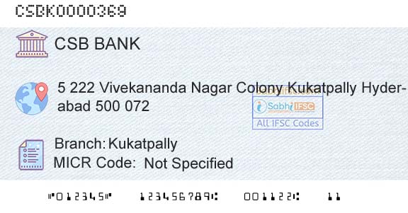 Csb Bank Limited KukatpallyBranch 