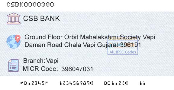Csb Bank Limited VapiBranch 