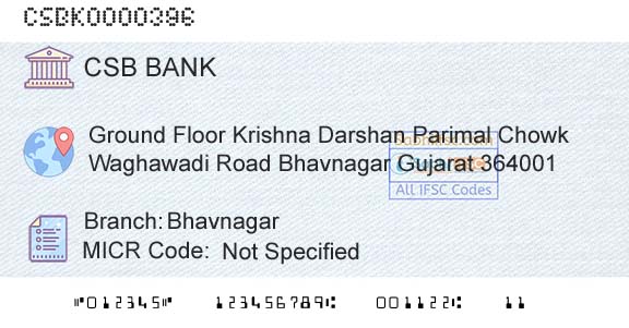 Csb Bank Limited BhavnagarBranch 