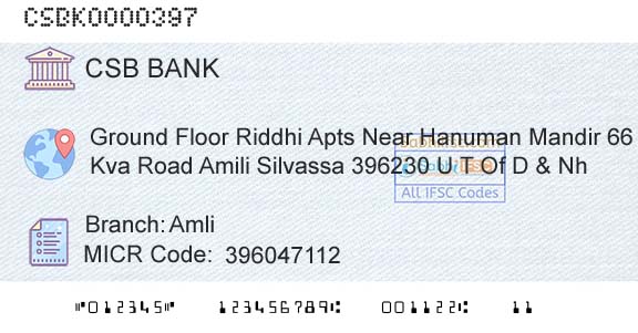 Csb Bank Limited AmliBranch 