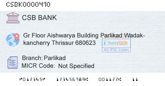 Csb Bank Limited ParlikadBranch 