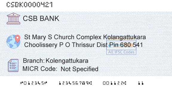 Csb Bank Limited KolengattukaraBranch 
