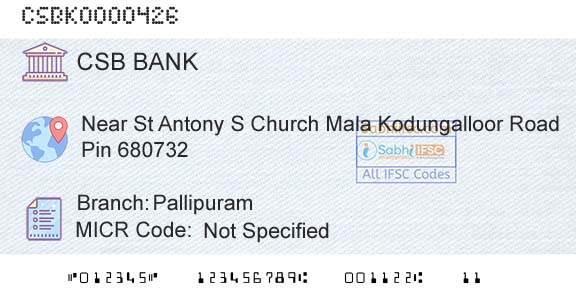 Csb Bank Limited PallipuramBranch 