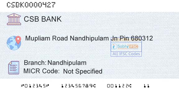 Csb Bank Limited NandhipulamBranch 