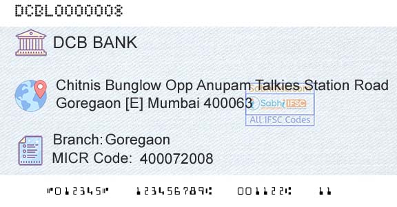 Dcb Bank Limited GoregaonBranch 