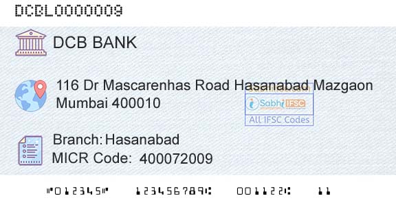 Dcb Bank Limited HasanabadBranch 