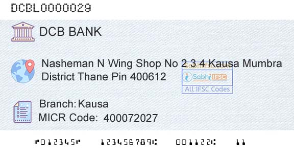 Dcb Bank Limited KausaBranch 