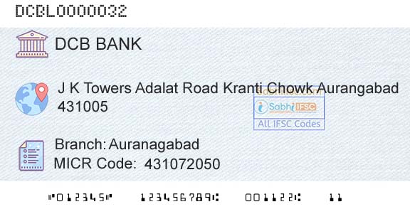 Dcb Bank Limited AuranagabadBranch 