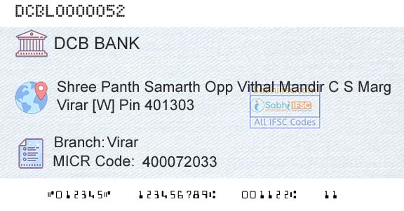 Dcb Bank Limited VirarBranch 