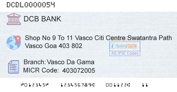 Dcb Bank Limited Vasco Da GamaBranch 