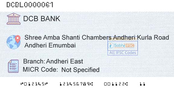 Dcb Bank Limited Andheri EastBranch 