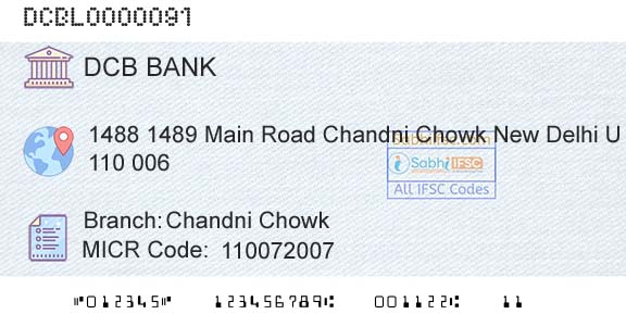 Dcb Bank Limited Chandni ChowkBranch 