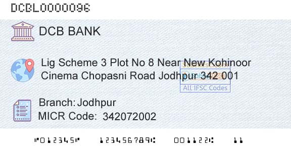 Dcb Bank Limited JodhpurBranch 