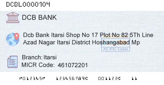 Dcb Bank Limited ItarsiBranch 