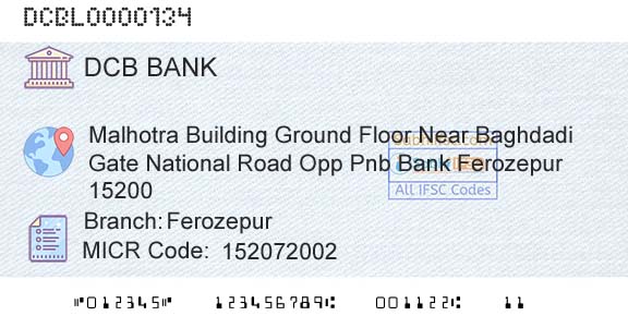 Dcb Bank Limited FerozepurBranch 