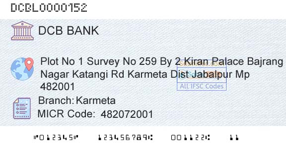Dcb Bank Limited KarmetaBranch 