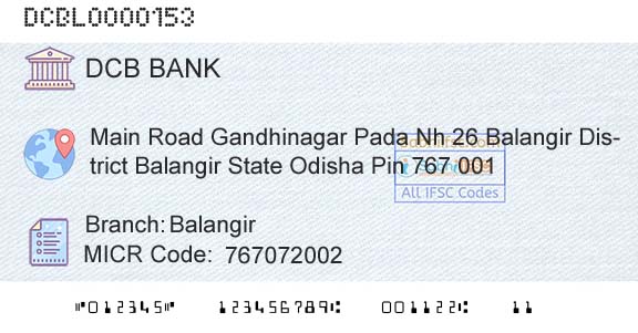 Dcb Bank Limited BalangirBranch 
