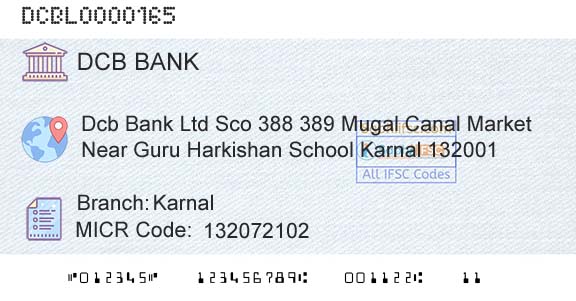 Dcb Bank Limited KarnalBranch 