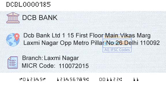 Dcb Bank Limited Laxmi NagarBranch 