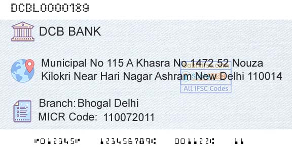 Dcb Bank Limited Bhogal DelhiBranch 