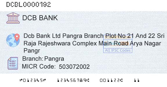 Dcb Bank Limited PangraBranch 
