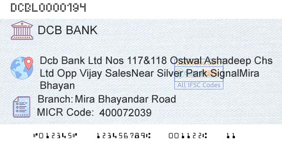 Dcb Bank Limited Mira Bhayandar RoadBranch 