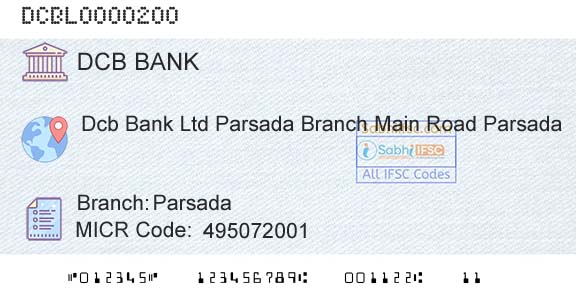 Dcb Bank Limited ParsadaBranch 