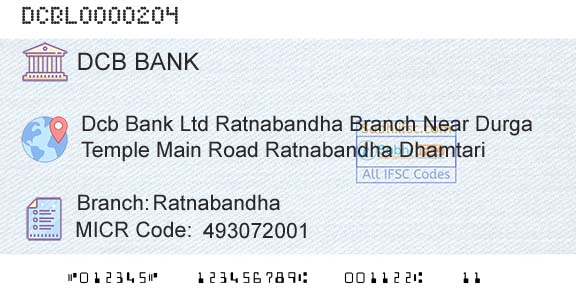 Dcb Bank Limited RatnabandhaBranch 