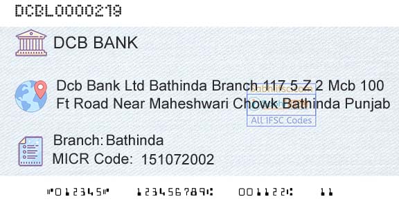 Dcb Bank Limited BathindaBranch 