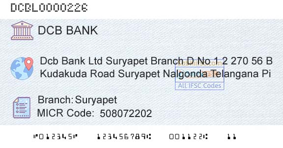 Dcb Bank Limited SuryapetBranch 