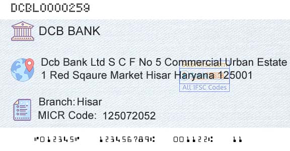 Dcb Bank Limited HisarBranch 