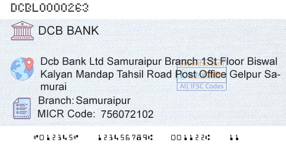 Dcb Bank Limited SamuraipurBranch 