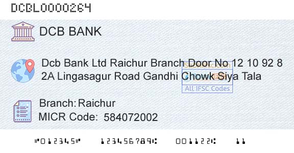 Dcb Bank Limited RaichurBranch 