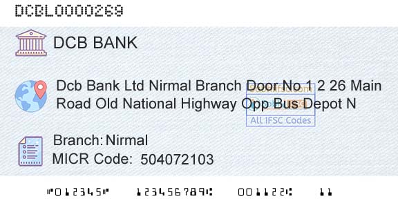 Dcb Bank Limited NirmalBranch 