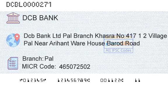 Dcb Bank Limited PalBranch 
