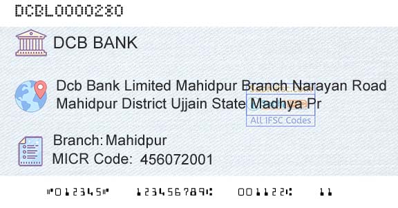 Dcb Bank Limited MahidpurBranch 